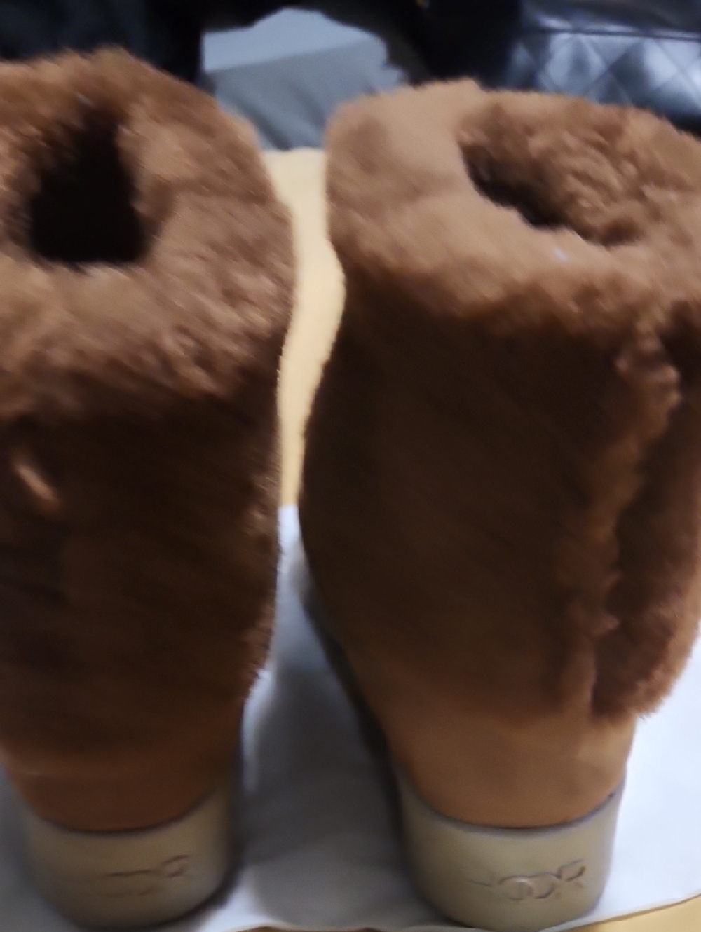 Cozy Shearling-Lined Suede Ankle Boots in Chestnut